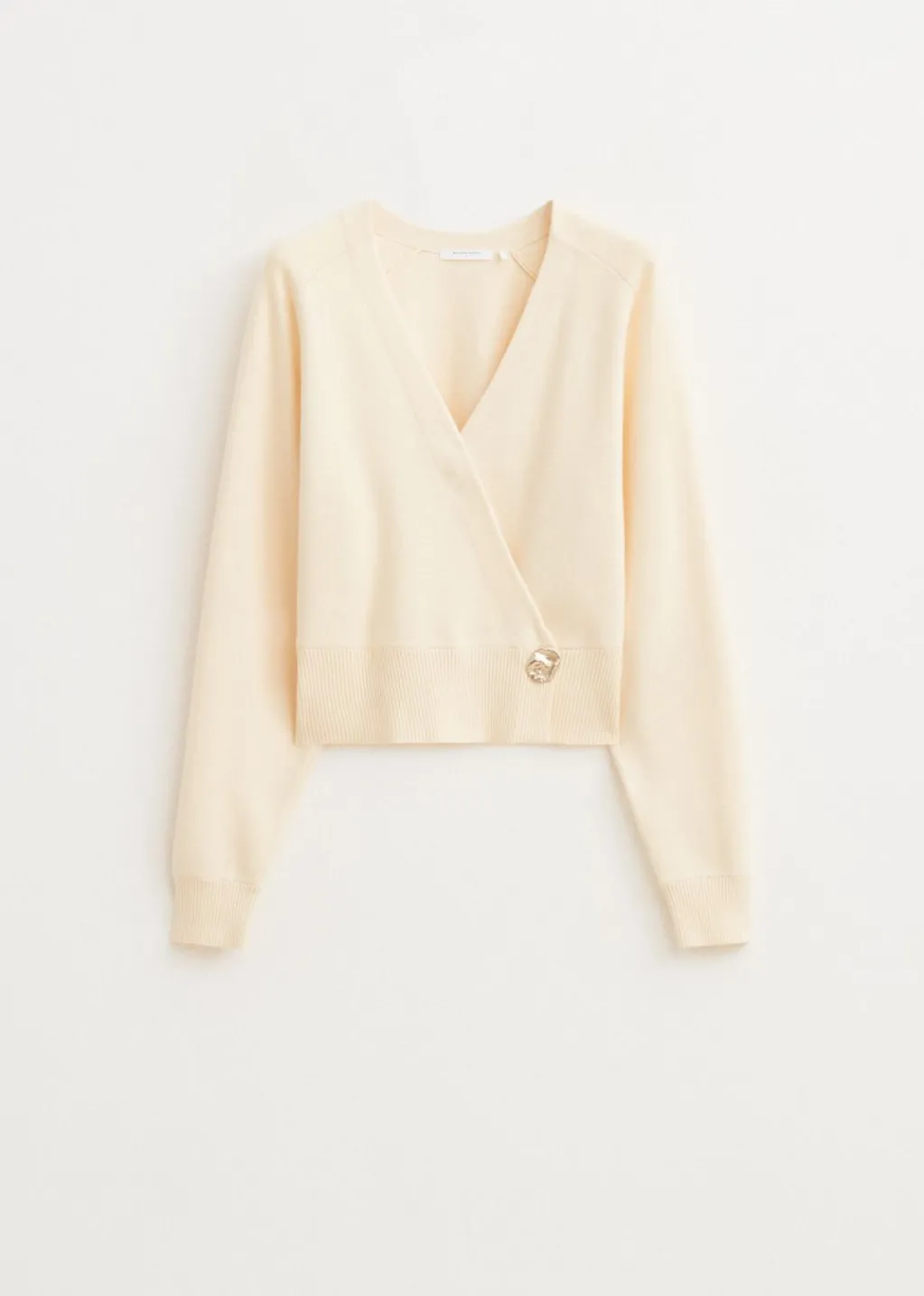 Truien En Vesten<The Sting Overlap trui met knoop creme