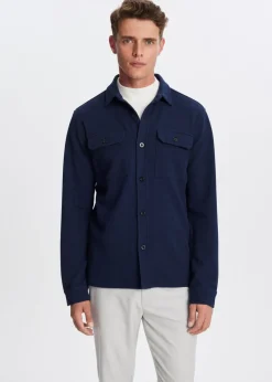 Overshirts<The Sting Overshirt herringbone donkerblauw