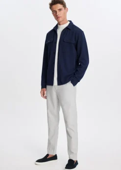Overshirts<The Sting Overshirt herringbone donkerblauw