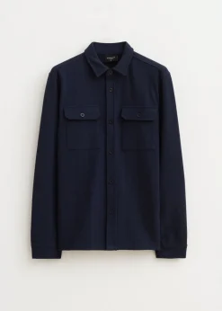 Overshirts<The Sting Overshirt herringbone donkerblauw