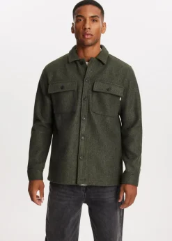 Overshirts<The Sting Overshirt met knopen groen, donker melee