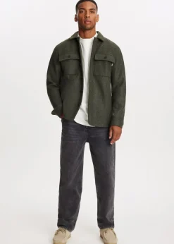 Overshirts<The Sting Overshirt met knopen groen, donker melee