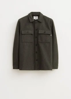 Overshirts<The Sting Overshirt met knopen groen, donker melee