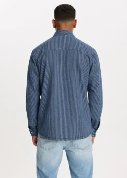 Overshirts<The Sting Overshirt met strepen indigo