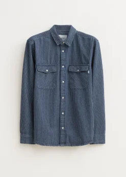 Overshirts<The Sting Overshirt met strepen indigo