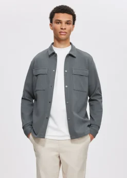 Overshirts<The Sting Overshirt met structuur groen, grijs