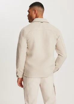 Overshirts<The Sting Overshirt met visgraatdetail zand