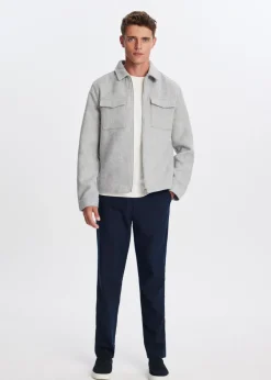 Overshirts<The Sting Overshirt met visgraatdetail grijs, licht melee