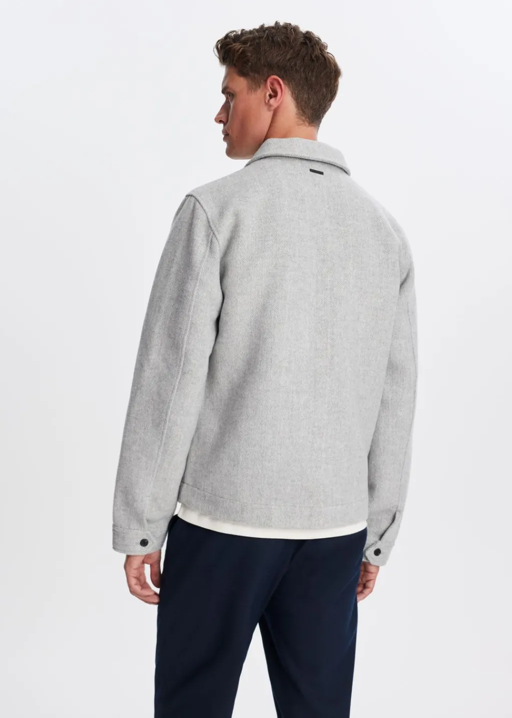 Overshirts<The Sting Overshirt met visgraatdetail grijs, licht melee