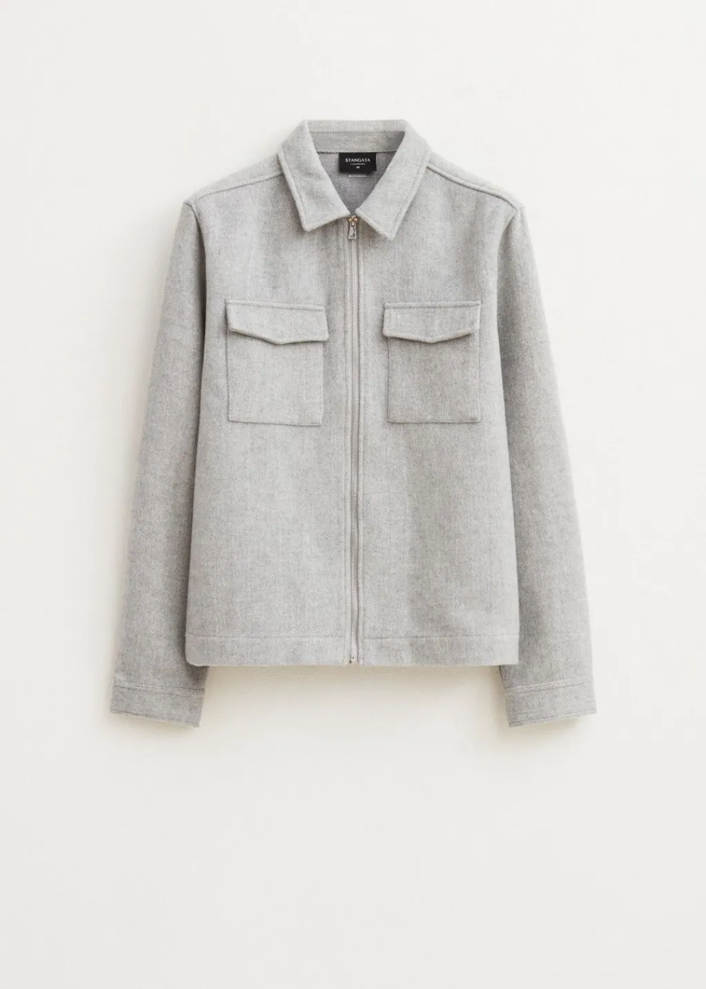 Overshirts<The Sting Overshirt met visgraatdetail grijs, licht melee