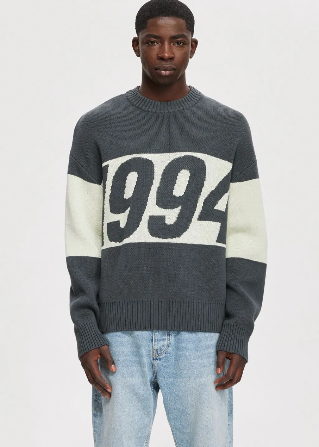 Truien En Vesten<The Sting Oversized colorblok trui donkergroen