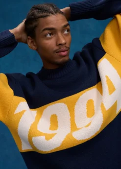 Truien En Vesten<The Sting Oversized colorblok trui donkerblauw