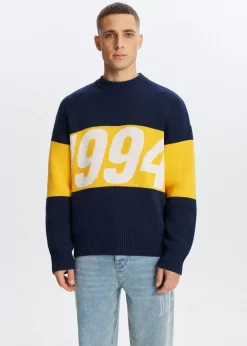 Truien En Vesten<The Sting Oversized colorblok trui donkerblauw