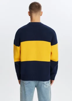 Truien En Vesten<The Sting Oversized colorblok trui donkerblauw