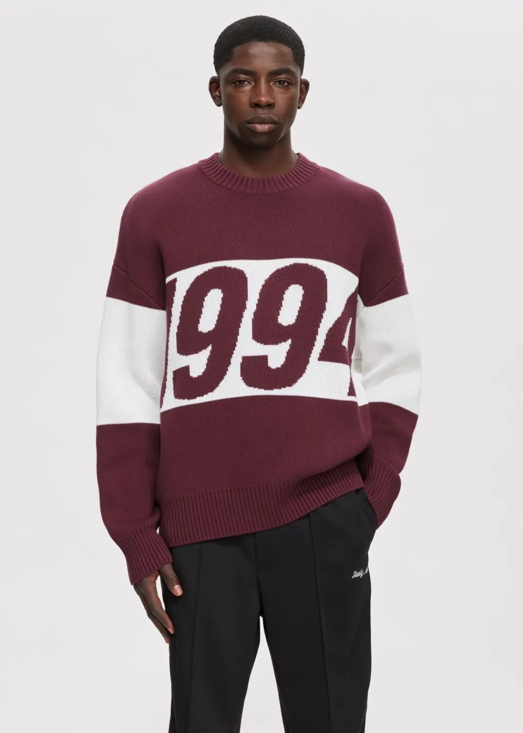 Truien En Vesten<The Sting Oversized colorblok trui bordeaux