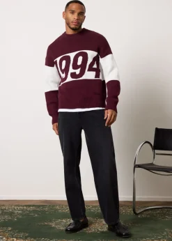 Truien En Vesten<The Sting Oversized colorblok trui bordeaux