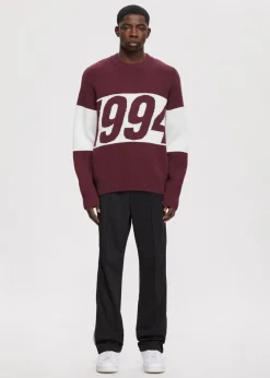 Truien En Vesten<The Sting Oversized colorblok trui bordeaux