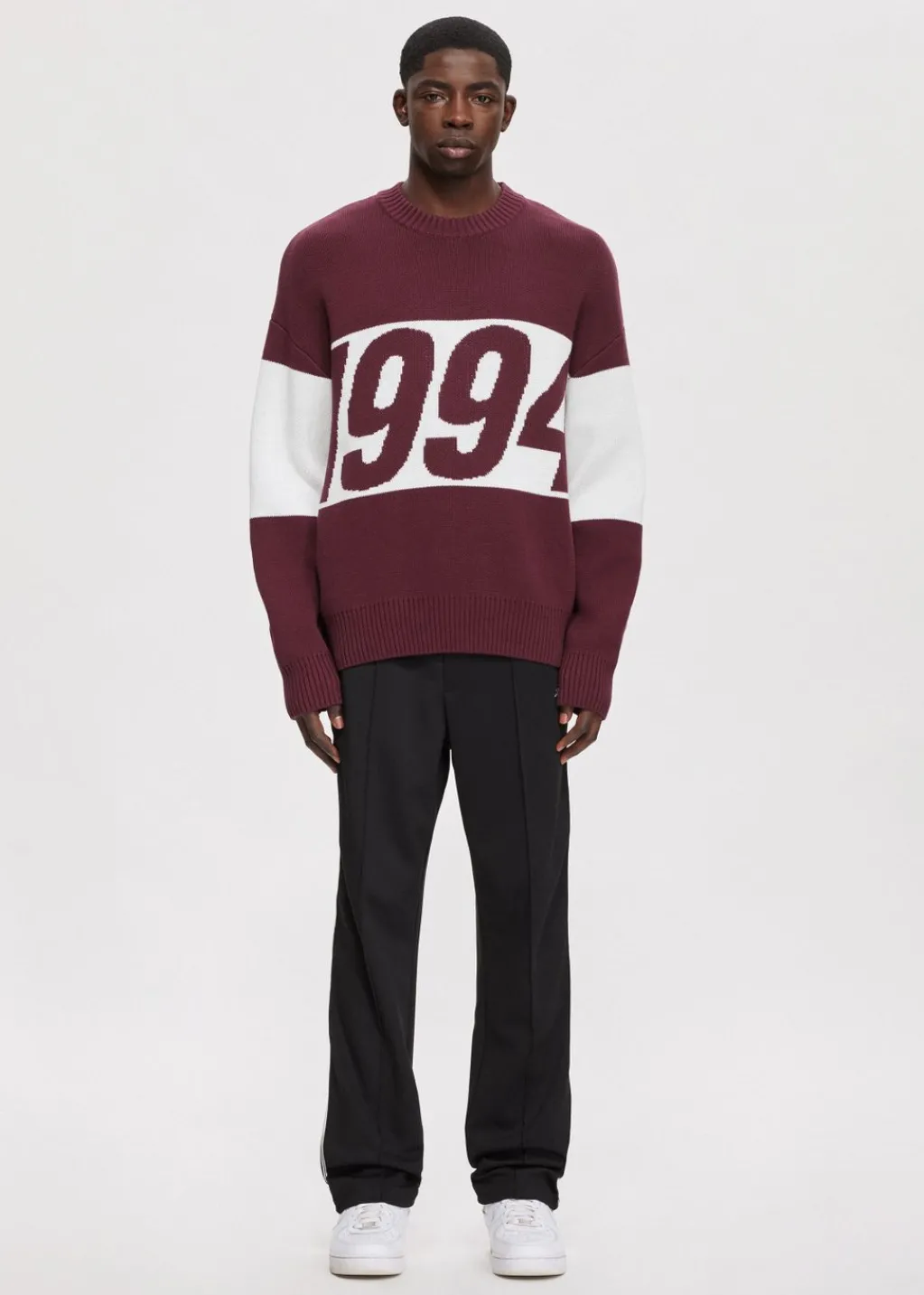 Truien En Vesten<The Sting Oversized colorblok trui bordeaux