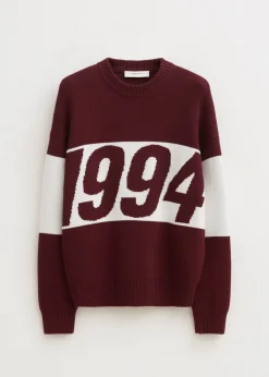 Truien En Vesten<The Sting Oversized colorblok trui bordeaux