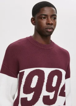 Truien En Vesten<The Sting Oversized colorblok trui bordeaux