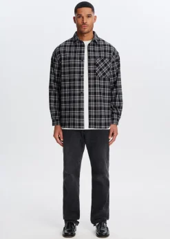 Overshirts<The Sting Oversized geruit overshirt zwart