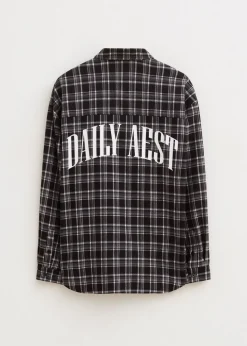 Overshirts<The Sting Oversized geruit overshirt zwart