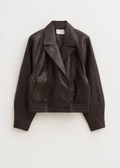 Jassen<The Sting Oversized imitatieleren jas donkerbruin