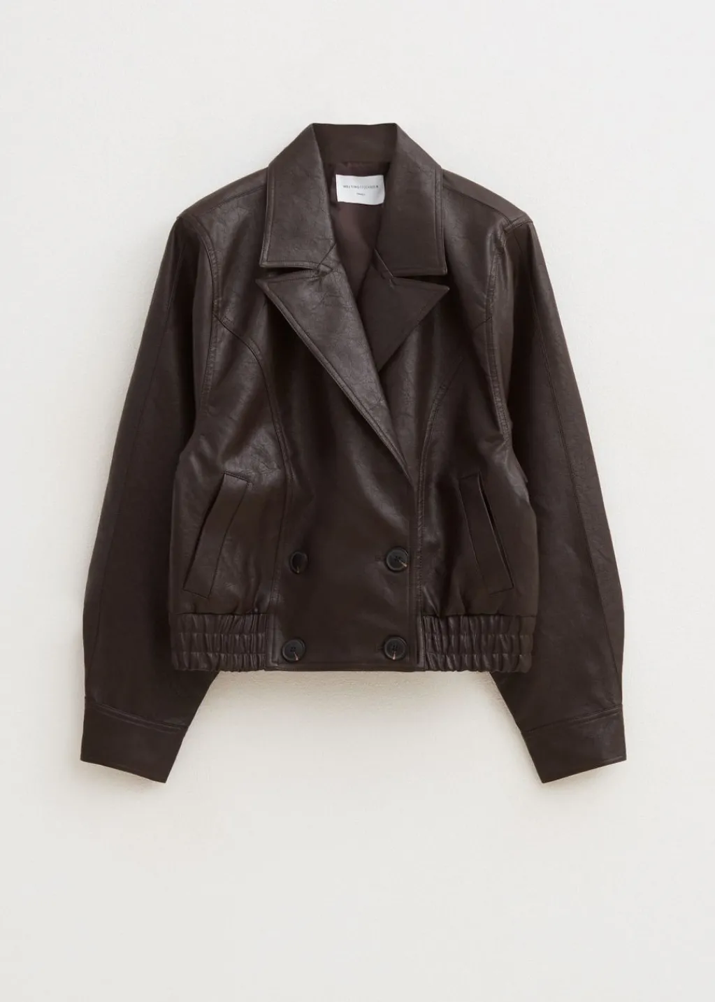 Jassen<The Sting Oversized imitatieleren jas donkerbruin