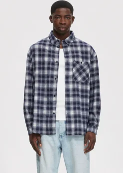 Overshirts<The Sting Oversized overshirt met merk donkerblauw