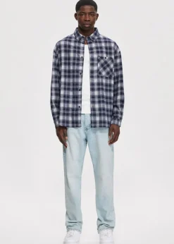 Overshirts<The Sting Oversized overshirt met merk donkerblauw