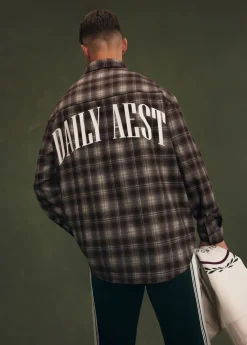 Overshirts<The Sting Oversized overshirt met merk bruin