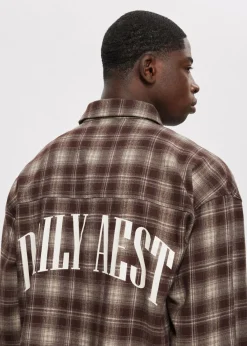 Overshirts<The Sting Oversized overshirt met merk bruin