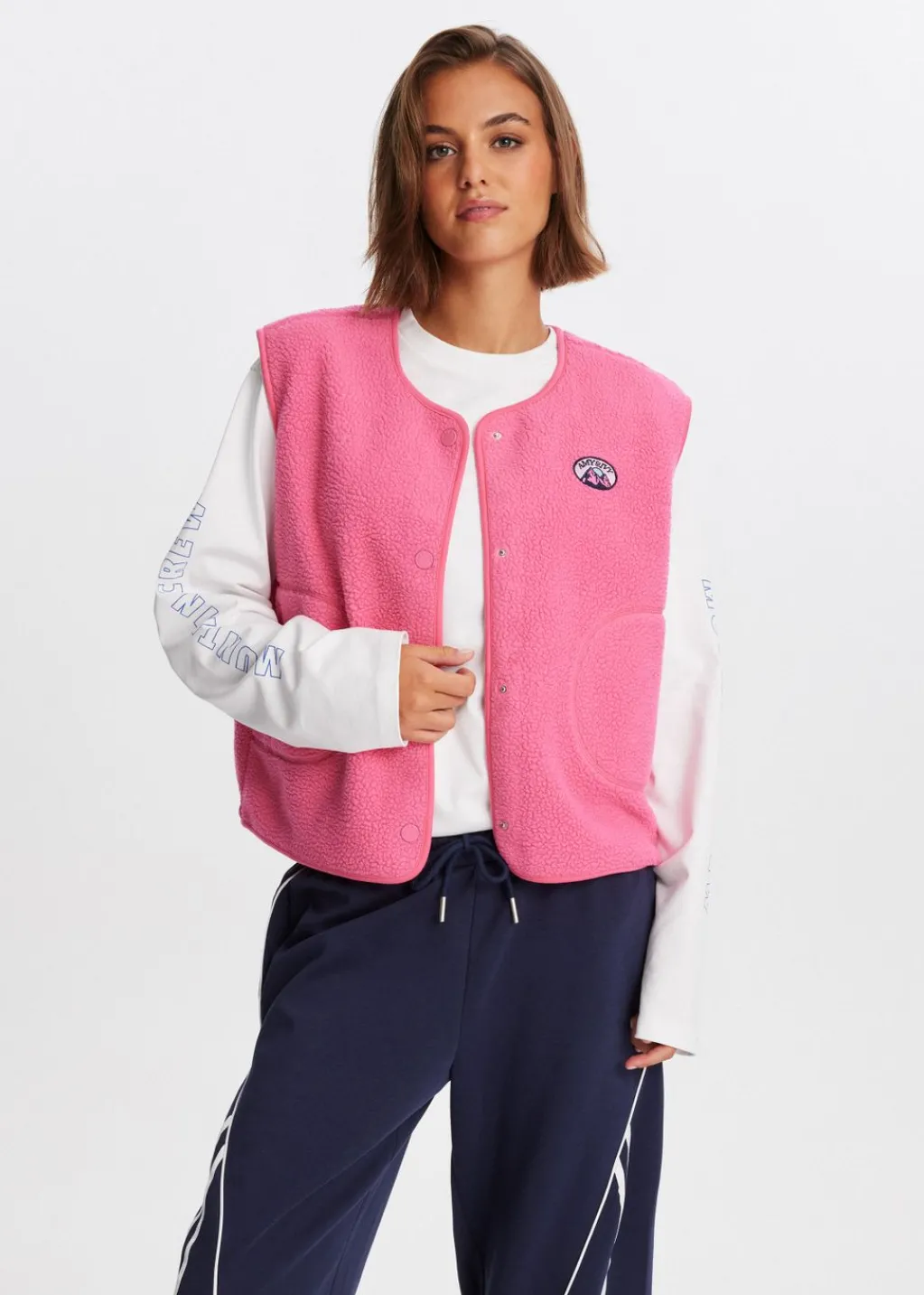 Blazers En Gilets<The Sting Oversized teddy gilet rose, hot
