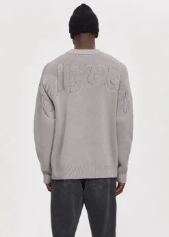 Truien En Vesten<The Sting Oversized trui overlap logo middengrijs