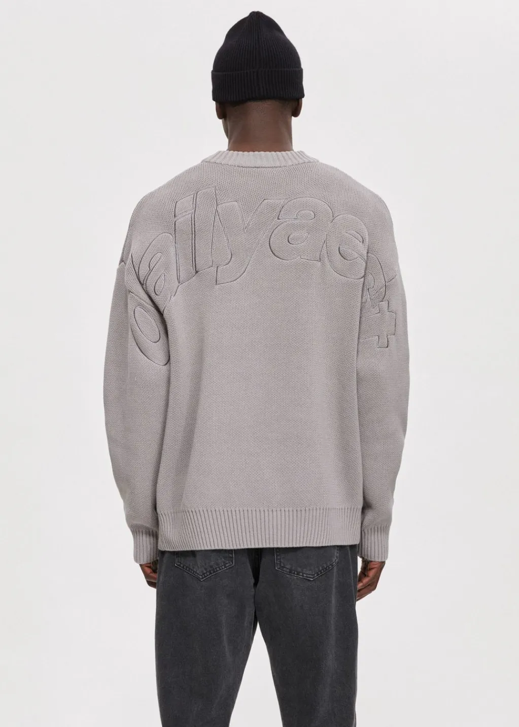 Truien En Vesten<The Sting Oversized trui overlap logo middengrijs
