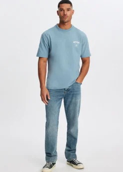 T-Shirts<The Sting Oversized t-shirt met bloem blauw, ijs