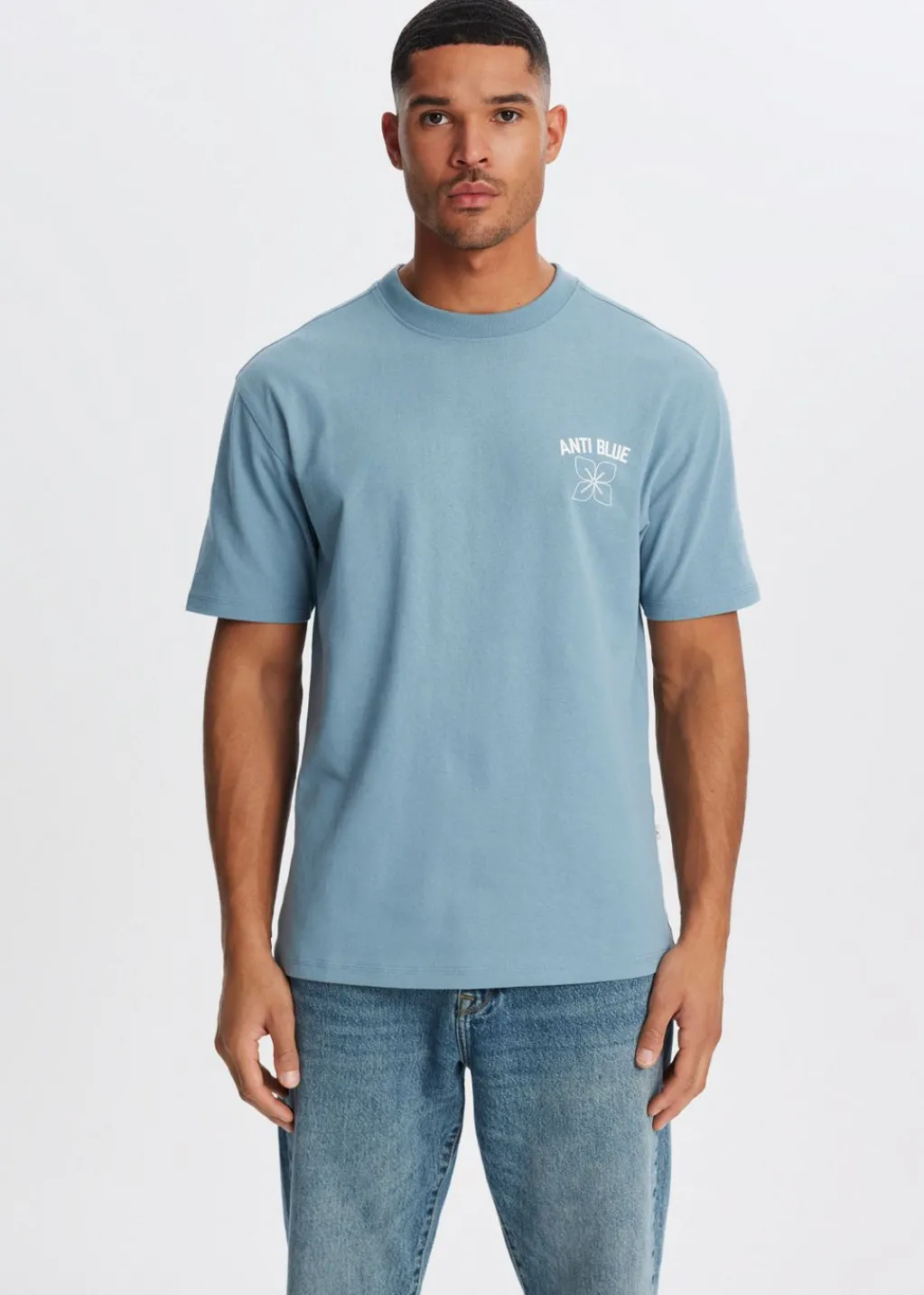 T-Shirts<The Sting Oversized t-shirt met bloem blauw, ijs