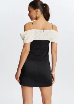 Tops<The Sting Pailletten strik top zwart