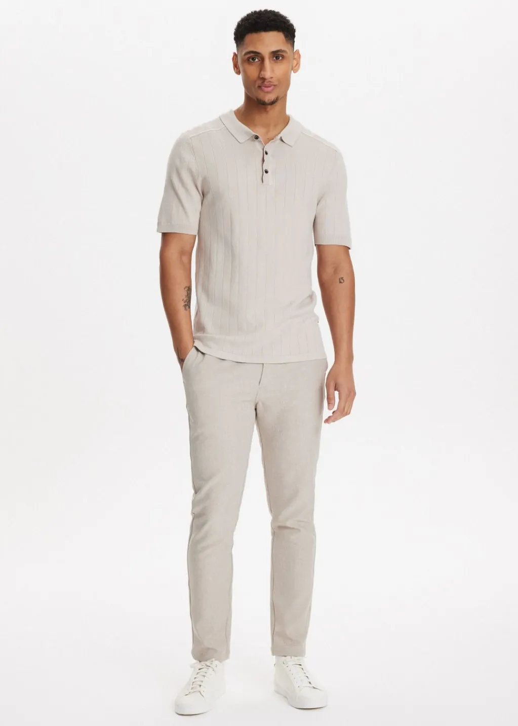 Broeken<The Sting Pantalon met gemêleerde look zand