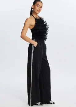 Broeken<The Sting Pantalon met parels zwart