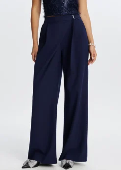 Broeken<The Sting Pantalon overlap detail donkerblauw