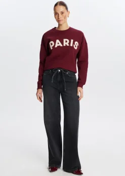 Sweaters En Hoodies<The Sting Paris geborduurde sweater bordeaux