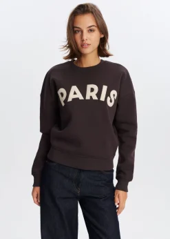 Sweaters En Hoodies<The Sting Paris geborduurde sweater donkerbruin