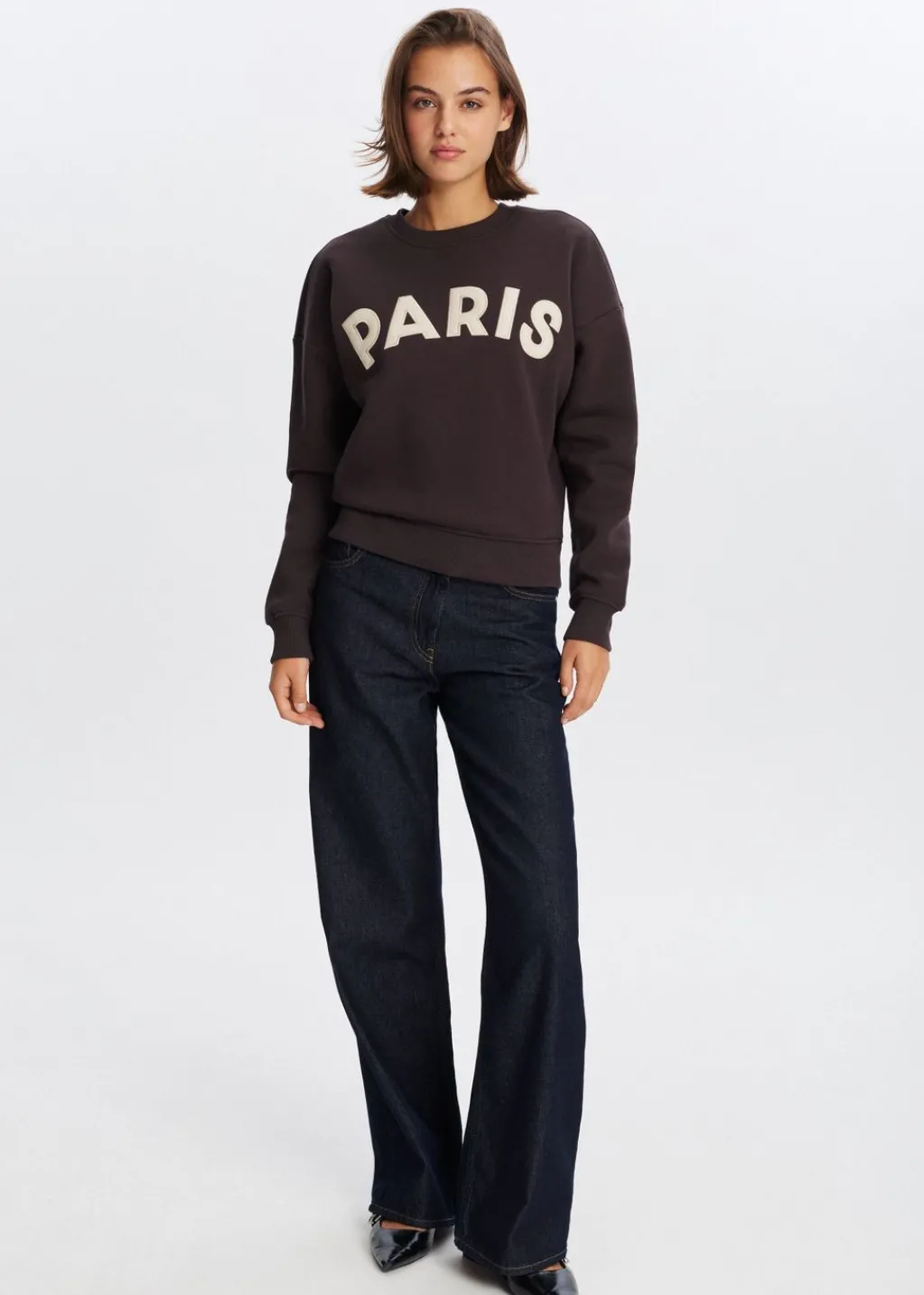 Sweaters En Hoodies<The Sting Paris geborduurde sweater donkerbruin