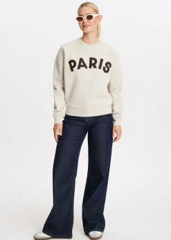 Sweaters En Hoodies<The Sting Paris geborduurde sweater lichtzand