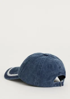Petten<The Sting Pet met kant donkerblauw