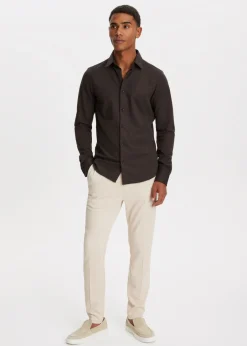 Broeken<The Sting Piqué chino slim fit lichtzand