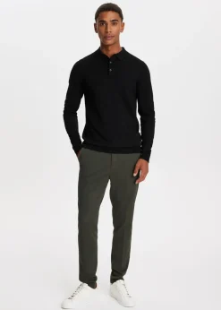 Broeken<The Sting Piqué chino slim fit donkergroen