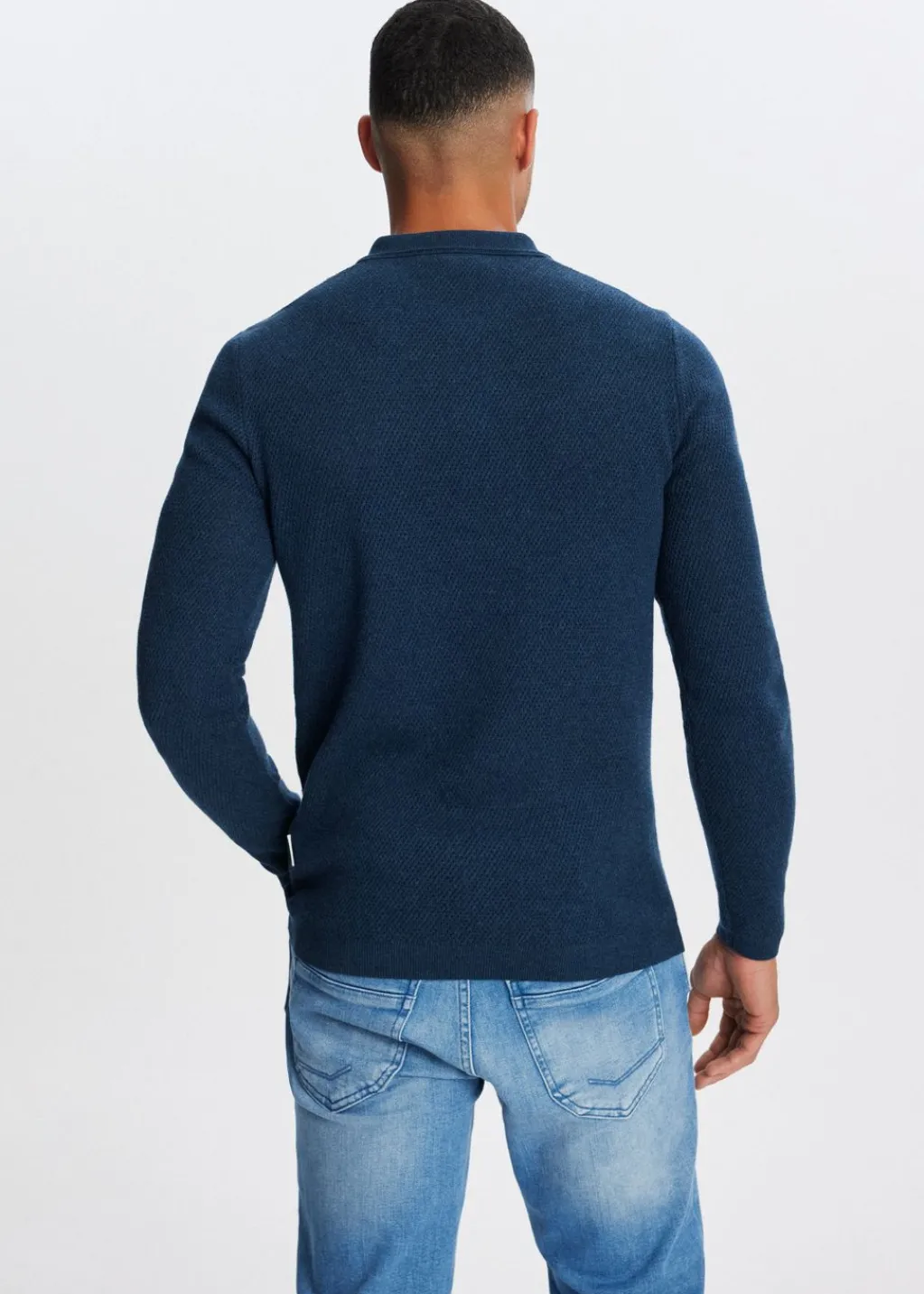 Polo's|Truien En Vesten<The Sting Polo met honinggraatdetail petrol