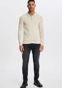Polo's|Truien En Vesten<The Sting Polo met honinggraatdetail lichtzand